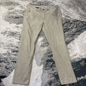 Billabong New Order Chino Pants Mens 36 Beige Logo Stretch Mid Rise Straight Leg